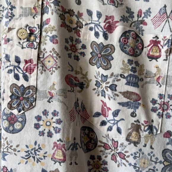 VTG Reyn Spooner Shirt Mens Small Hawaiian Short Sleeve Button Up US Flag Eagle - Picture 7 of 11